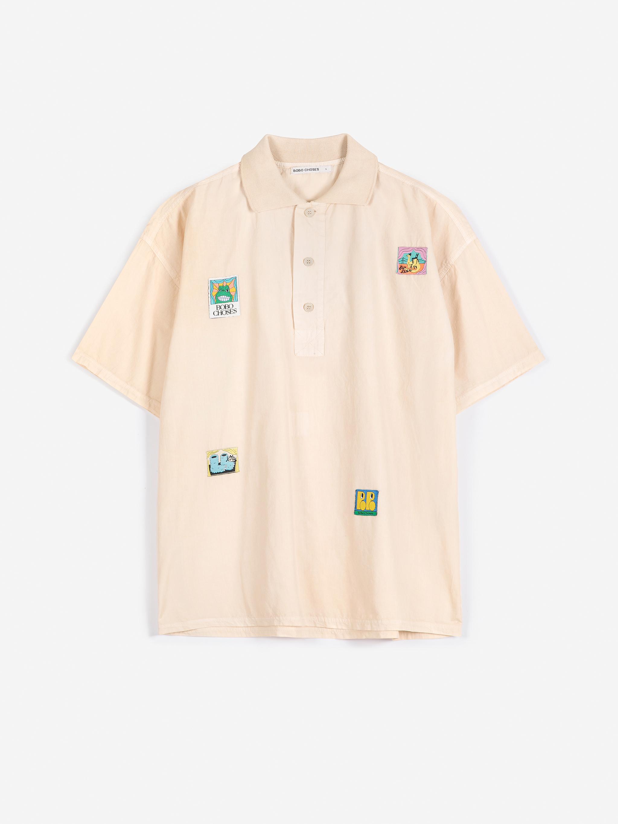 Bobo Choses Labelled Oversized Polo Shirt Damen off white weiß